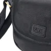 Donna BASILE Borsa a tracolla nera in vera pelle artigianale BA3542DX