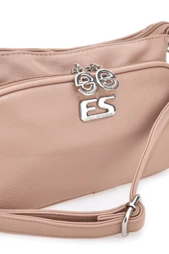 Donna EMMA SPAGNESI Borsa a tracolla rosa cipria con doppia zip PU1804