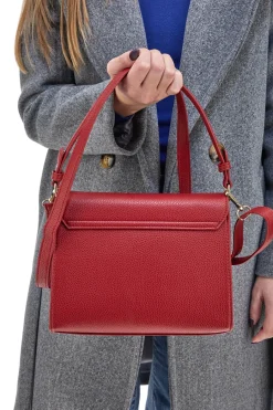 Donna DOUBLE CHECK Borsa a Tracolla Rossa con dettagli Dorati 1824C