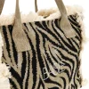 Donna BASILE Borsa Beige e nera animalier con frange CLASSBA22224