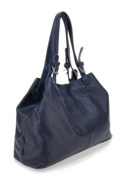 Donna NBG Borsa blu a spalla in vera pelle N.B. 021