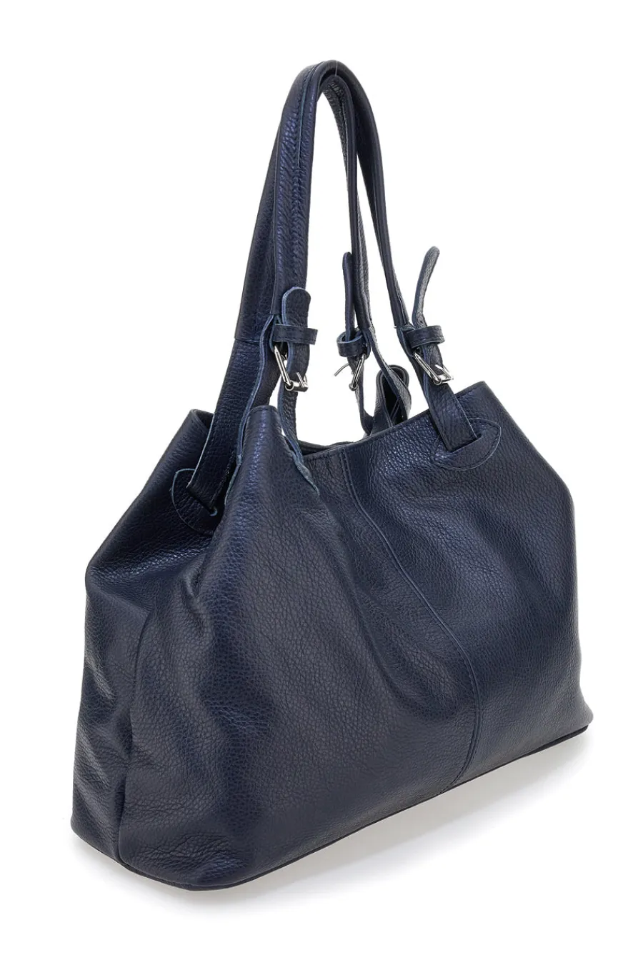 Donna NBG Borsa blu a spalla in vera pelle N.B. 021