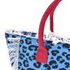Donna SELUN BEACH Borsa mare blu animalier Selun 261004