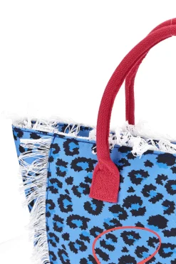 Donna SELUN BEACH Borsa mare blu animalier Selun 261004