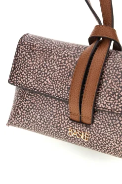 Donna BASILE Borsa marrone a fantasia con tracolla removibile BA12052TAP