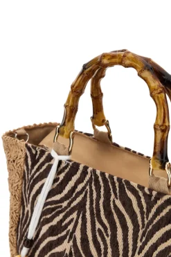 Donna RENATO BALESTRA Borsa marrone fantasia con tracolla removibile 62001/ZAN2