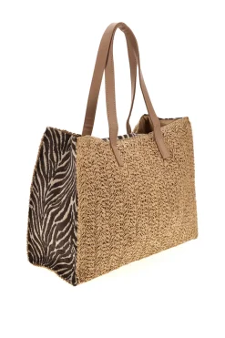 Donna RENATO BALESTRA Borsa naturale intrecciata con charm 62141/ZAN2