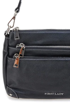 Donna FIRST LADY Borsa nera con manico corto e tracolla inclusi SL 18852