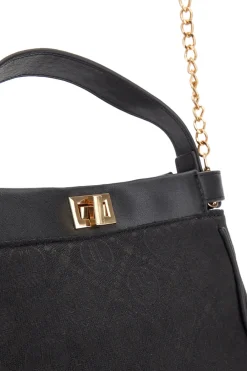 Donna LANCETTI Borsa nera con tracolla con catenella Seyla