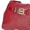 Donna LAURA BIAGIOTTI Borsa rossa effetto coccodrillo con manico rigido LB25W-262-1