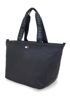 Donna TOMMY HILFIGER Borsa shopper nero in tessuto con manici logati Tommy Jeans Daily Tote