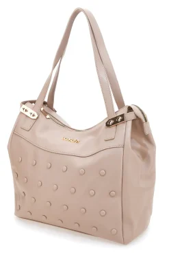 Donna LANCETTI Borsa shopping cipria con borchie tonde LL25W-101-3