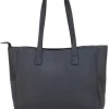 Donna LANCETTI Borsa shopping nera con pochette logata LL25W-106-2