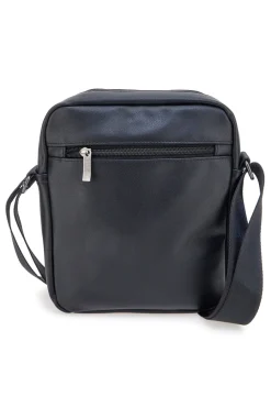 Uomo CLASS Borsello a tracolla nera con cuciture a contrasto Black Ghost BASILE BS522-4