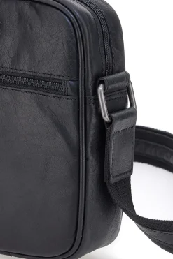Uomo CLASS Borsello a tracolla compatto con zip frontale Black Shoot BS2355/T