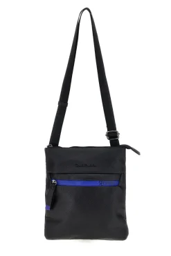 Uomo RENATO BALESTRA Borsello nero con dettaglio blu e tracolla regolabile COB 62140/M