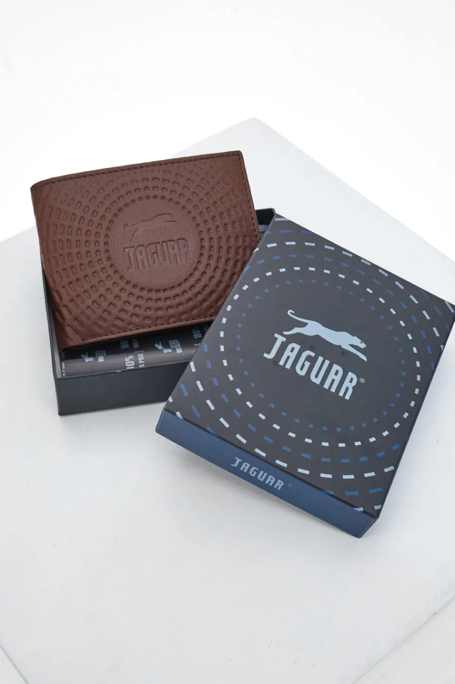 JAGUAR Braune Herrenbrieftasche aus echtem Leder PF830-1