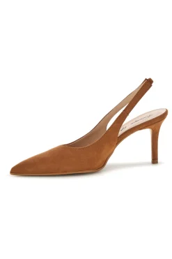 FRANCESCA GRITTI Braune Slingback-Pumps mit spitz zulaufender Schuhspitze P7061 CUOIO Sale
