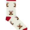 CRAZY SOCKS Calzini Bianchi Con Renne Taglia Unica Natalizi 016