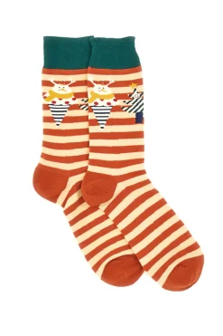 CRAZY SOCKS Calzini Mid Calf Arancio Natalizi 008