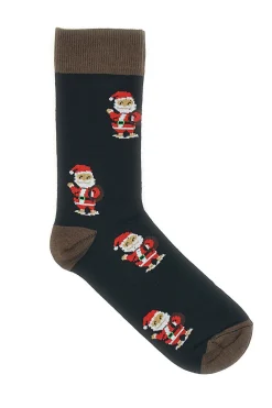 CRAZY SOCKS Calzini Neri Con Babbo Natale Taglia Unica Natalizi 018