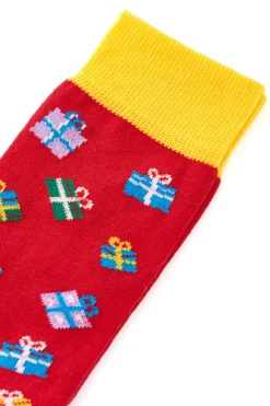 CRAZY SOCKS Calzini Rossi Con Regali Taglia Unica 019
