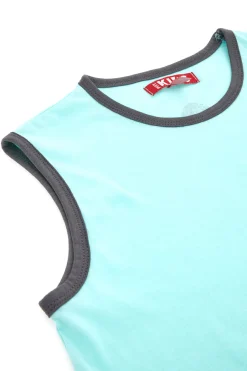 PITT KIDS Canotta Azzurra Play It Easy con Smile Grigio PT-K-T-7022