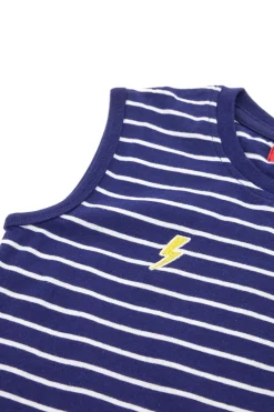 PITT KIDS Canotta Blu con Righe Bianche PT-B-T-0500