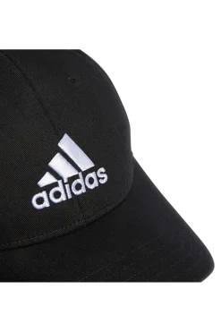 Uomo ADIDAS Cappellino con Frontino Nero e Logo Bianco BBALL CAP COT