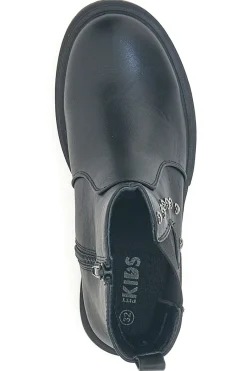 PITT KIDS Chelsea boots neri con borchie a cuore SKBS1104
