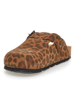 PITTARELLO TIERRA Ciabatte animalier con fibbia in vera pelle Tierra 3A013PR