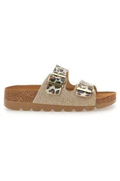 PITTARELLO BIO Ciabatte animalier oro con doppia fibbia 335P20630SR Clearance
