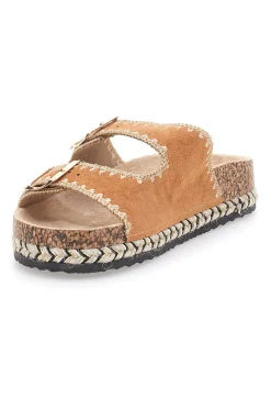 ME u0026 ME Ciabatte Arancioni con doppia fibbia e suola corda Me & Me 184 CAMEL Online