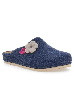 Donna INBLU Ciabatte in feltro con fiore e foglia 12 NB