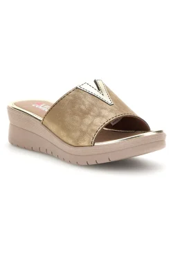 LINEA COMODA Ciabatte Beige Dettagli Metallizzati 8551 Hot