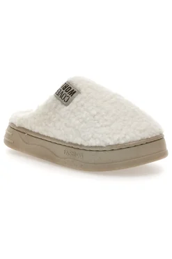 Donna COVERI WORLD Ciabatte beige in tessuto teddy 25847