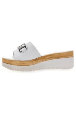 PITTARELLO LOVE Ciabatte Bianche con Catenina Argento e Platform 3456 BIANCO