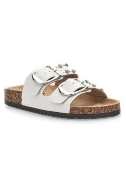 ME u0026 ME Ciabatte bianche con doppia fibbia e borchie Me & Me 14320 BIANCO Online