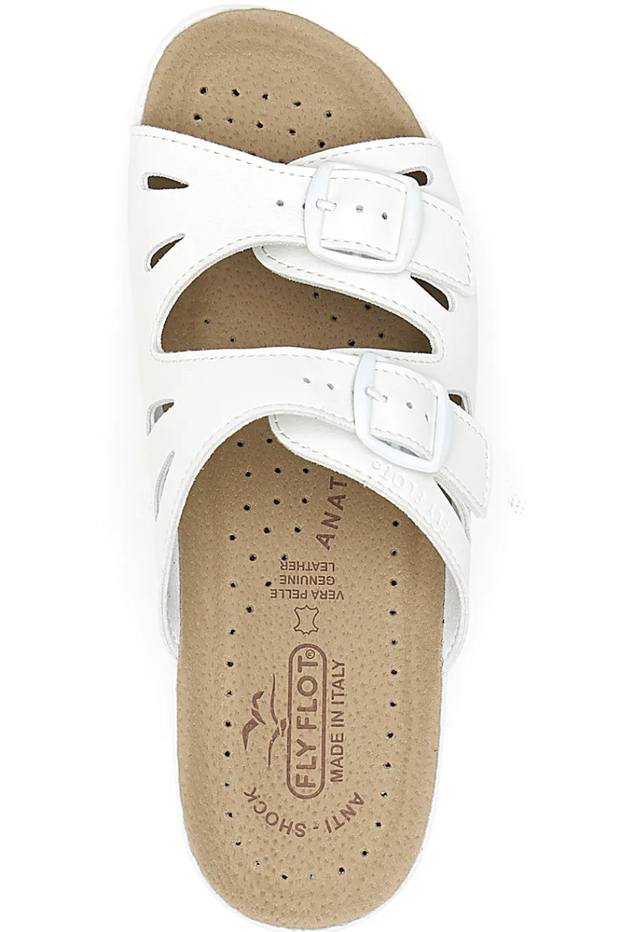 FLY FLOT Ciabatte bianche con doppia fibbia 63008ZE Hot