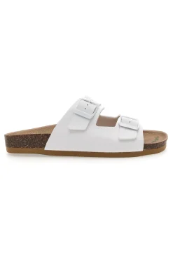 BIO UP Ciabatte Bianche con Doppia Fibbia 253 BIANCO New