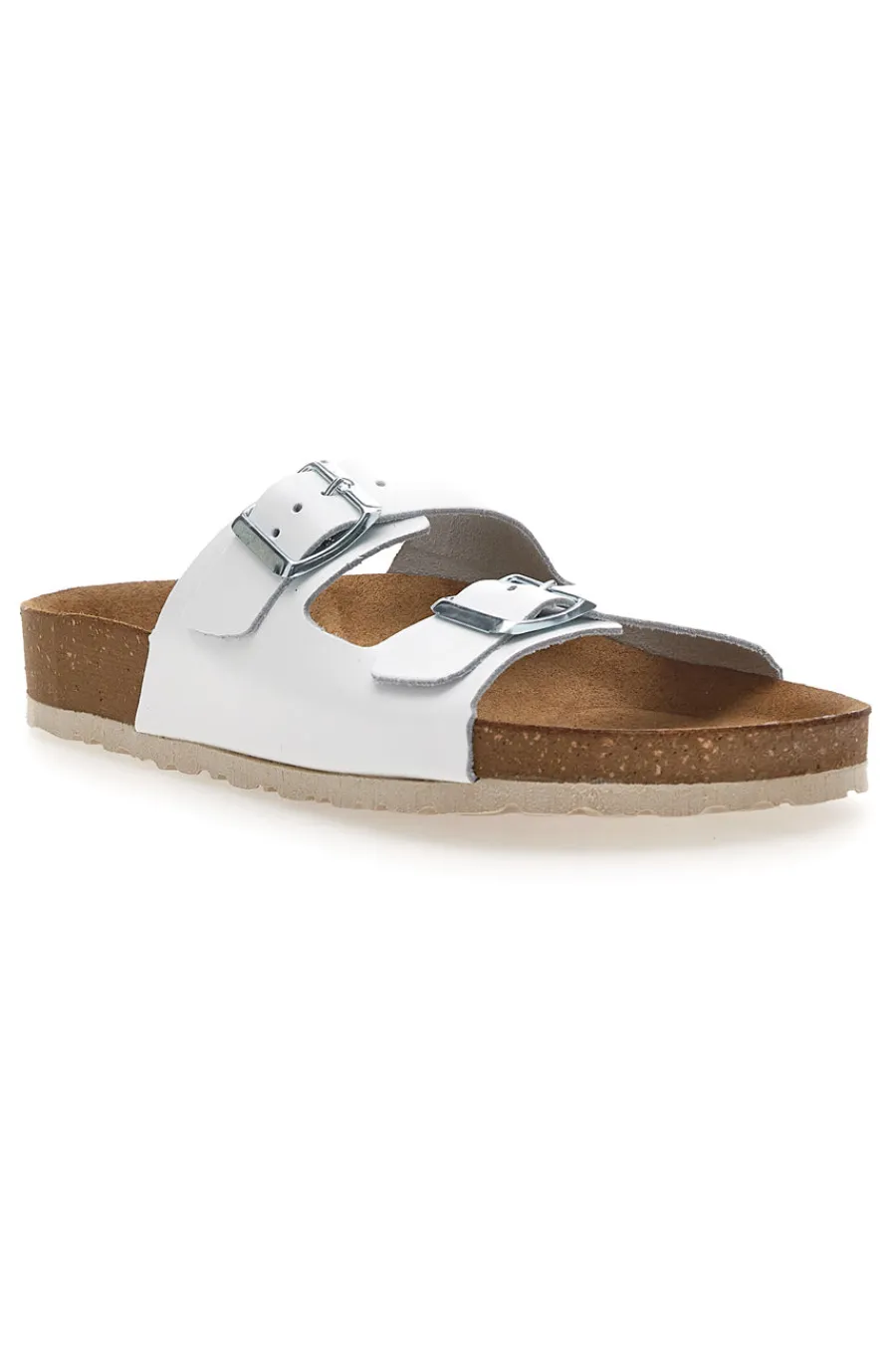 INBLU Ciabatte Bianche con Doppia Fascia e Sottopiede in Pelle 20 ND New