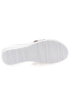 FLY NATURE Ciabatte bianche con fascia glitter e zeppa 520 BIANCO