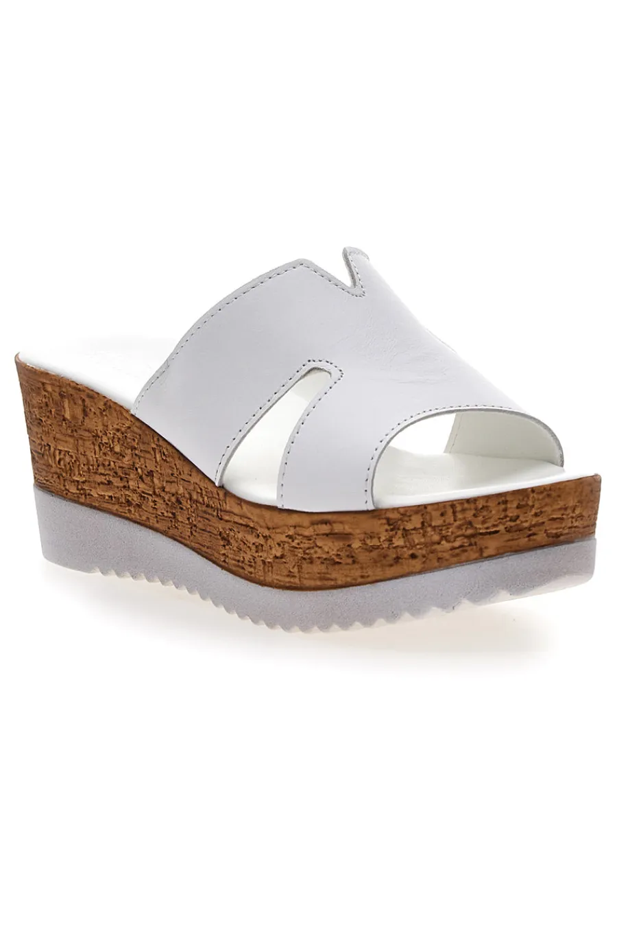 PITTARELLO Ciabatte Bianche Con Fascia in Pelle e Platform Alto 342070428 Discount