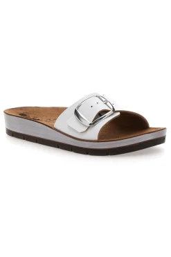INBLU Ciabatte Bianche con Fibbia Regolabile e Sottopiede in Pelle CP BIANCO Online