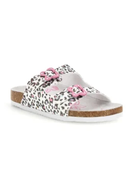 Donna PITT KIDS Ciabatte Bianche con Stampa Animalier 14459