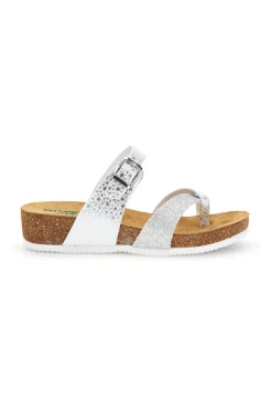 PITTARELLO ECO Ciabatte bianco argento sottopiede in vera pelle 293A311SR Clearance
