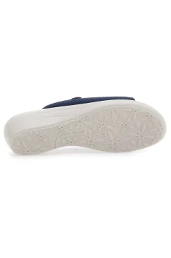 FLY FLOT Ciabatte blu a punta aperta con sottopiede in pelle T4429FE Best