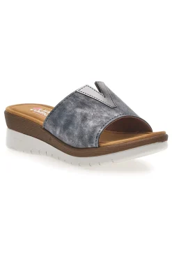LINEA COMODA Ciabatte blu con fascia intrecciata e plantare morbido 6526 BLUE