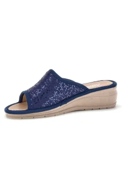 LINEA COMODA Ciabatte Blu con zeppa comfort 7555 BLUE Outlet