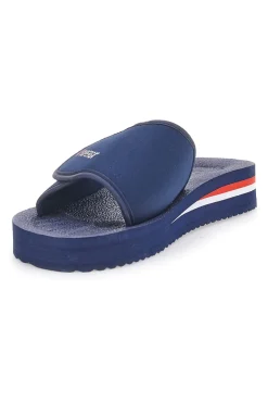 Uomo SUPERGA Ciabatte Blu Fascia Regolabile Logo S24E702